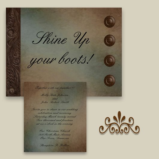 Leer (faux) en Turquoise Shine Up Your Boots Kaart