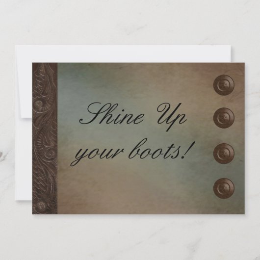 Leer (faux) en Turquoise Shine Up Your Boots Kaart (Voorkant)