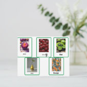 Leer fruit spelling in het Engels Briefkaart (Staand voorkant)