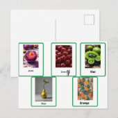 Leer fruit spelling in het Engels Briefkaart (Voorkant / Achterkant)
