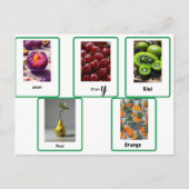 Leer fruit spelling in het Engels Briefkaart (Voorkant)