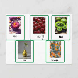Leer fruit spelling in het Engels Briefkaart