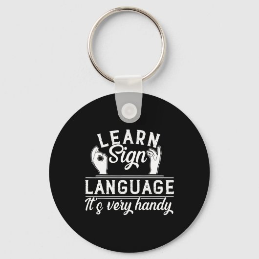 Leer gebarentaal ASL leraar dove bewustzijn Sleutelhanger (Voorkant)