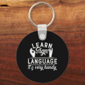 Leer gebarentaal ASL leraar dove bewustzijn Sleutelhanger (Voorkant)