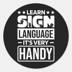 Leer gebarentaal IT's erg handig1 Ronde Sticker
