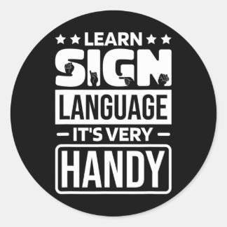Leer gebarentaal IT's erg handig1 Ronde Sticker