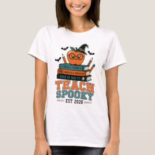 Leer Griezelige Grappige Leraar Halloween T-shirt