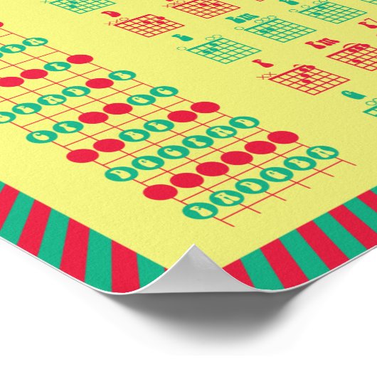 Leer Guitar! Fun Retro Notes en China Chart Poster (Hoek)