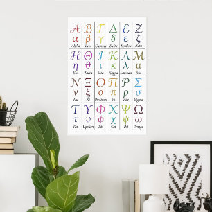 Leer Handgeschreven Griekse Letters Grieks Alfab Poster