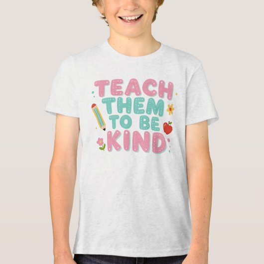 LEER HEN VRIENDELJK TE ZIJN Tri-Blend SHIRT (Voorkant)