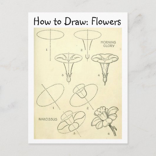  Leer hoe je bloemen kunt tekenen Briefkaart (Voorkant)