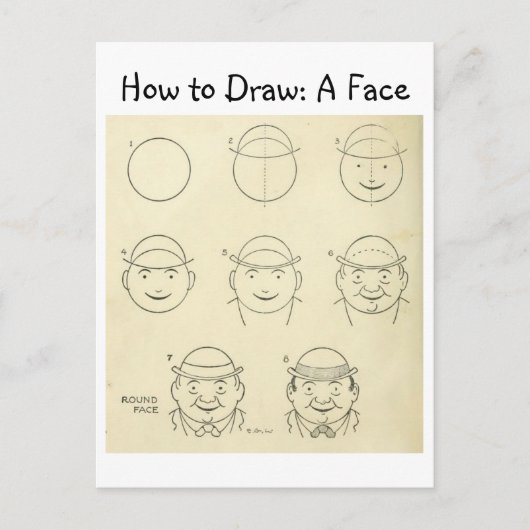  Leer hoe je een rond gezicht tekent Briefkaart (Voorkant)