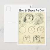 Leer hoe je een Uil tekent Briefkaart (Voorkant / Achterkant)