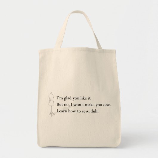 "Leer hoe je kunt naaien, duh"-Tas Tote Bag (Voorkant)