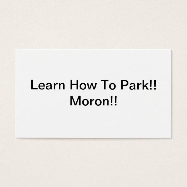 Leer hoe je Moron parkeert Visitekaartje (Voorkant)