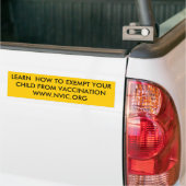 Leer HOE JEUGD VRIJGESTELD KAN WORDEN VAN VACCINAT Bumpersticker (Op Truck)