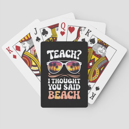 Leer ik dacht dat je zei strandleraar Groovy Pokerkaarten (Achterkant)