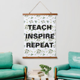 Leer Inspireren Herhaal Klaslokaal Muur Hangend Wandkleed