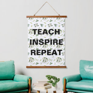 Leer Inspireren Herhaal Klaslokaal Muur Hangend Wandkleed
