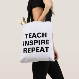 Leer Inspireren Herhaal Motiverend Ontwerp Tote Bag