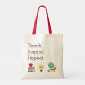 Leer Inspireren Herhaling, Leraar Waardering, Aang Tote Bag (Achterkant)