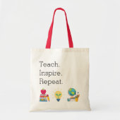 Leer Inspireren Herhaling, Leraar Waardering, Aang Tote Bag (Voorkant)