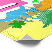 Leer je ABC met dinosauriërs die letters lezen Poster (Hoek)