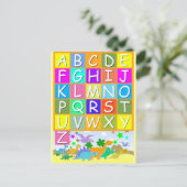 Leer je ABC met Dinosauriwitje Briefkaart (Staand voorkant)