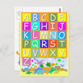 Leer je ABC met Dinosauriwitje Briefkaart (Voorkant / Achterkant)
