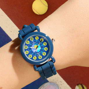 Leer je tijdblauw groen geel tennis te vertellen horloge