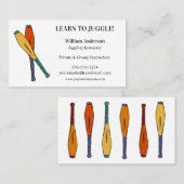 Leer jongleren, Professionele jongleur, jongleren Visitekaartje (Voorkant / Achterkant)
