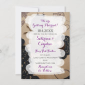Leer, Kant en Rozen Gotische Steampunk Wedding Kaart (Voorkant)