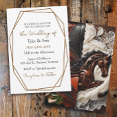 Leer, Kant, Paard Country Wedding Kaart