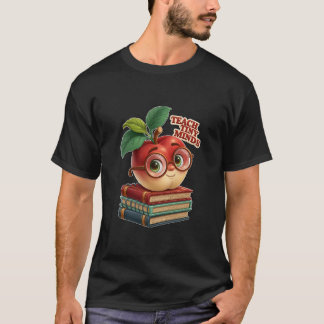 Leer Kleine Geesten Schattig Appeltje Met Bril Ond T-shirt