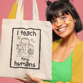 Leer Kleine Mensen Voor te Leren Kleuterleidster Tote Bag