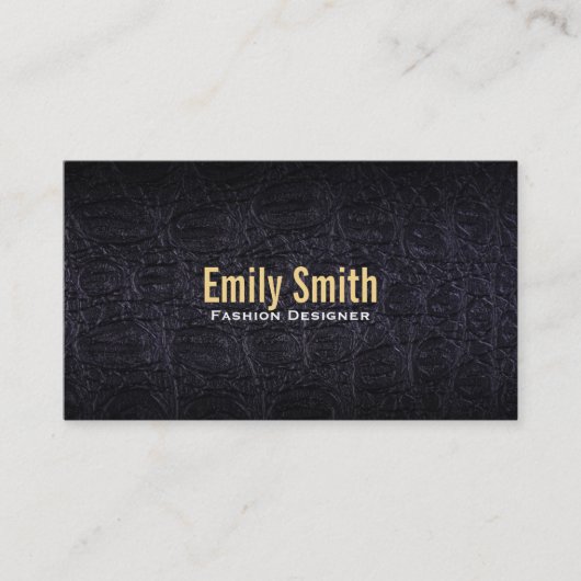 Leer (krokodil) visitekaartje (Voorkant)