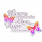 Leer, leef, hoop sticker (Voorkant)