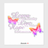 Leer, leef, hoop sticker (Vel)