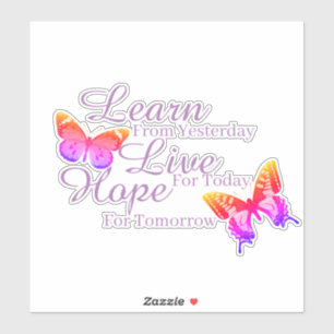 Leer, leef, hoop sticker