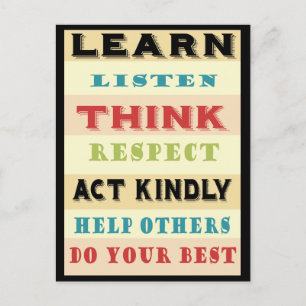 Leer Leerkrachten Onderwijs Briefkaart