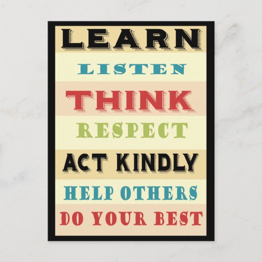 Leer Leerkrachten Onderwijs Briefkaart (Voorkant)