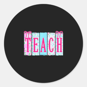 Leer leraar grappig terug naar school gelukkige ee ronde sticker