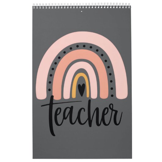Leer Leraar Liefde Inspireren Cadeau Regenboog  Kalender (Hoes)