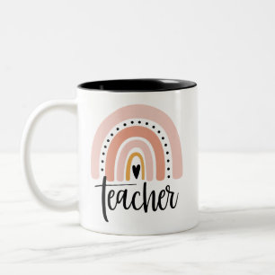 Leer Leraar Liefde Inspireren Cadeau Regenboog  Tweekleurige Koffiemok