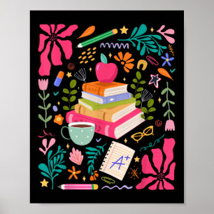 Leer Liefde Inspireer Bloemenleraar Eerste Dag Ter Poster