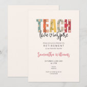 Leer Liefde Inspireer Leraar Waardering Pensioen Kaart (Voorkant / Achterkant)