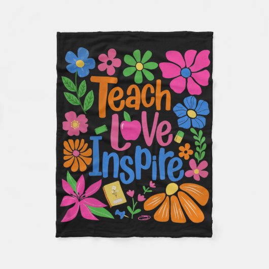 Leer Liefde Inspirer Ck Naar School Fleece Deken (Voorkant)