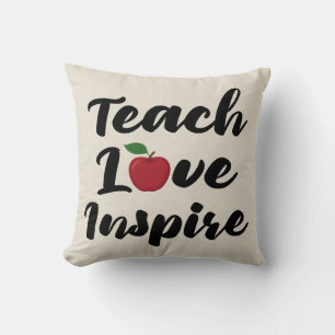 Leer Liefde Inspireren Apple Leraar Citaat School Kussen