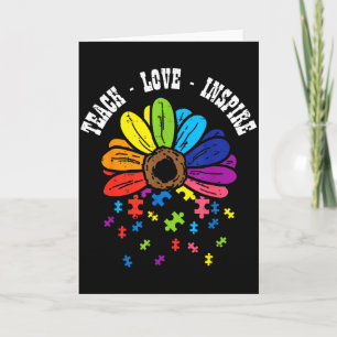 Leer Liefde Inspireren Bloem Autisme Bewustzijn Le Kaart