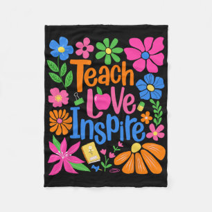 Leer Liefde Inspireren Bloem Leraar Eerste Dag Ter Fleece Deken